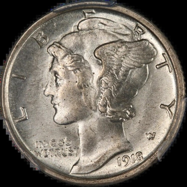 1918-S マーキュリーダイム PCGS MS64 素晴らしい外観 ナイスストライク|WORLD RESOURCE【KING店】