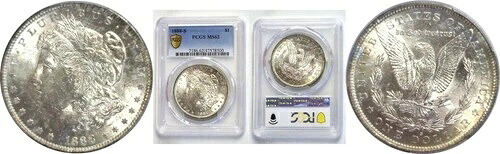 1888-S モルガン ダラー。- PCGS MS-62。