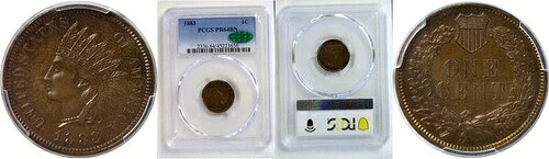 1883年 1セント インディアンヘッド セント プルーフ PCGS PF-64 BN CAC