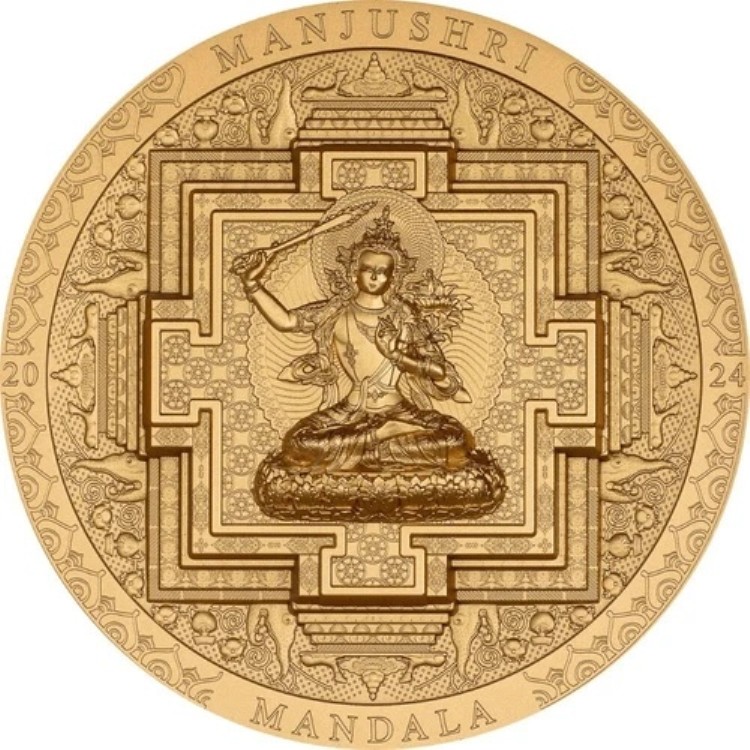 文殊菩薩曼荼羅 考古学的象徴 金メッキ 3オンス 銀貨｜WORLD RESOURCE【KING店】