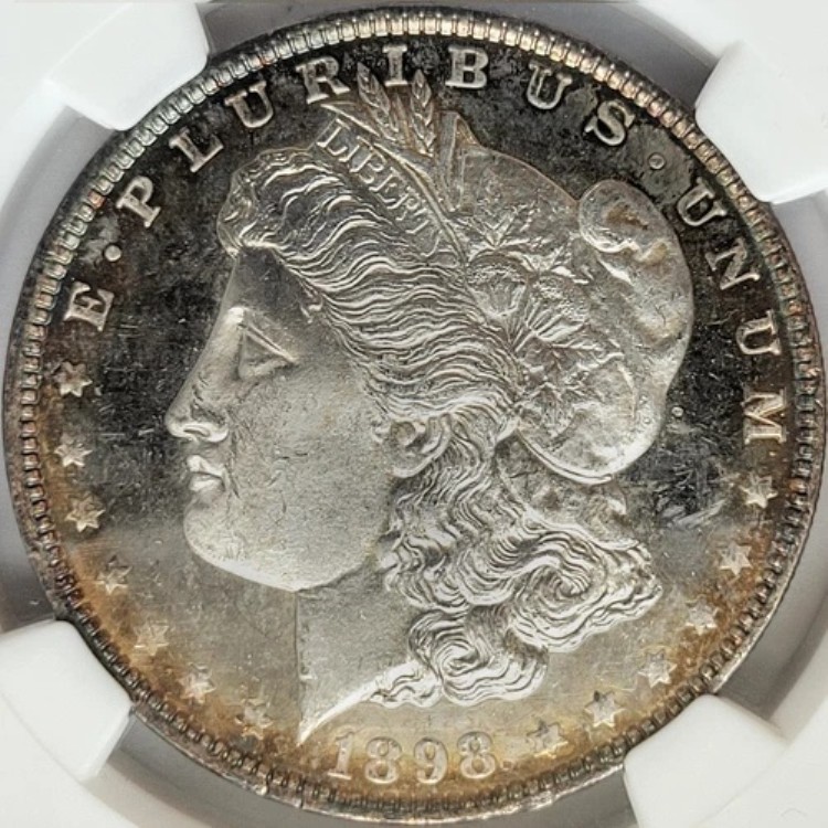 1898-P モルガン銀貨 NGC MS64 DMPL DPL UDM トーン PQ 美品!! 1898P