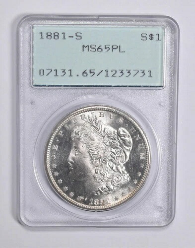 MS65 PL 1881-S モーガン銀貨 PCGS ラトラーアップグレード? *0337