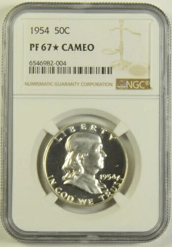 1954年 フランクリン ハーフ NGC PF-67 スターカメオ #82-004