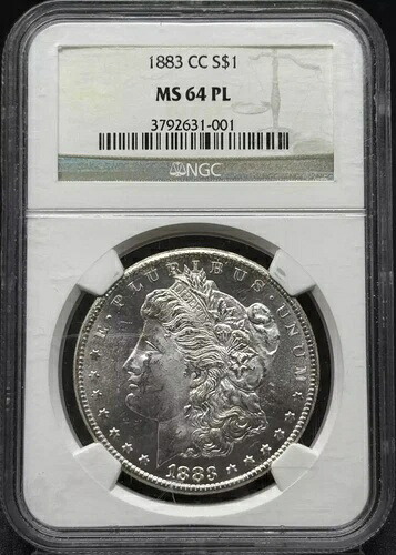 1883年CCモルガン銀貨NGC MS-64 PL