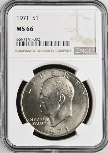 1971年 1ドル アイゼンハワードル NGC MS66 6697141-002