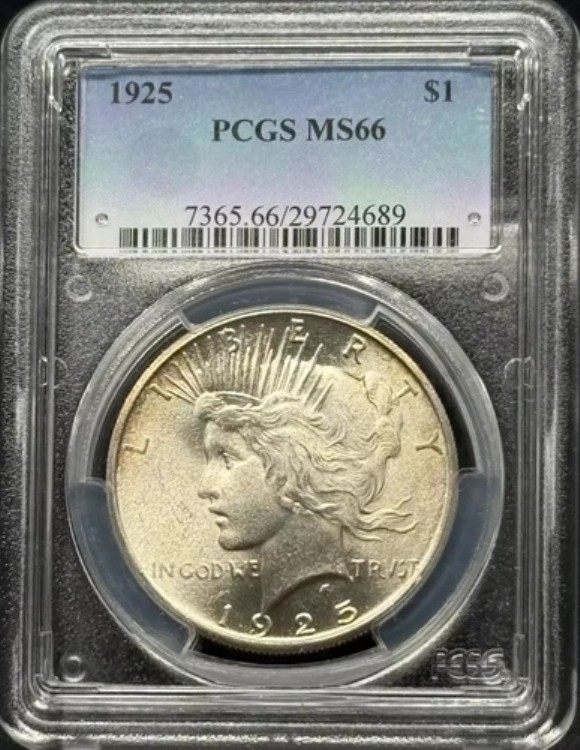 1925年ピースシルバーダラー PCGS MS-66