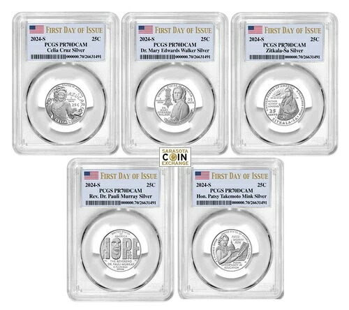 2024年 S シルバークォーターセット 5枚セット PCGS PR70Dcam 発行初日即発送