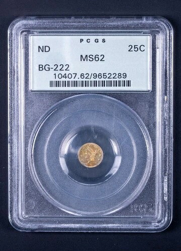 日付なし PCGS MS62 1/4ドル 25セント金貨 オールドグリーンホルダー RB289