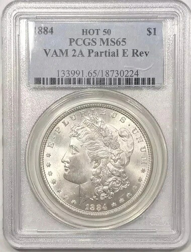1884年 P モルガン銀貨 PCGS MS-65 VAM 2A 部分E Rev 173,250円