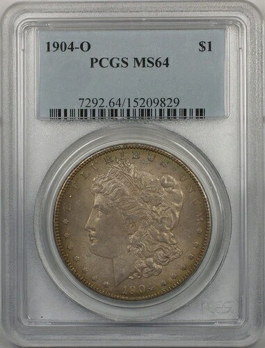 1904-O モルガン シルバー ダラー 1 ドル コイン PCGS MS-64 (BR9 D トーン)