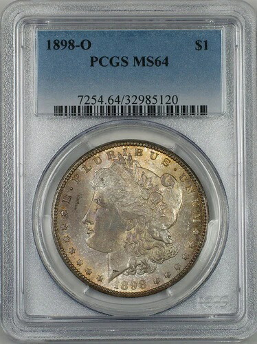 1898-O モルガン シルバー ダラー 1 ドル コイン PCGS MS-64 良好な状態 (Ta)