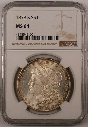 1878-S 1ドルモルガン銀貨 NGC MS-64 (13) 173,250円