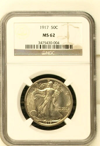 1917年ウォーキング・リバティ・ハーフダラー NGC MS-62