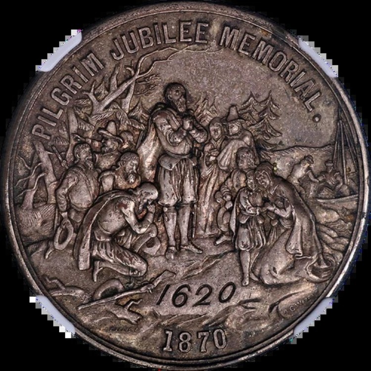 1870年 MA HK-13 SC $1 巡礼者記念品 NGC MS62