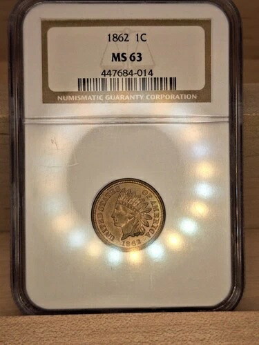 1862年インディアンヘッドセント NGC MS63
