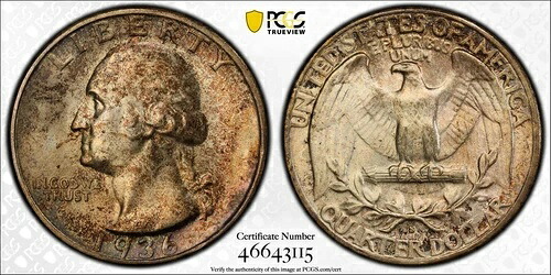 1936-S ワシントン クォーター PCGS MS66