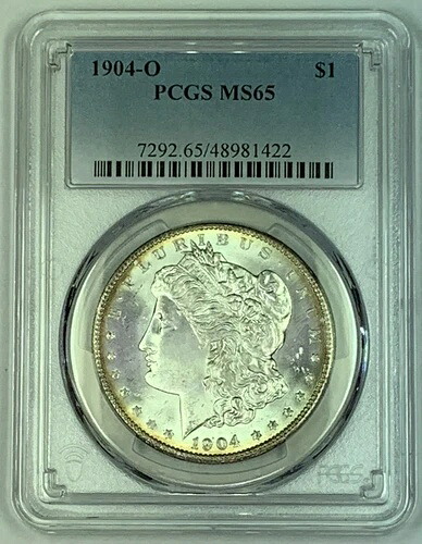 1904-O モルガン銀貨 1ドル硬貨 PCGS MS 65 状態良好 (9)