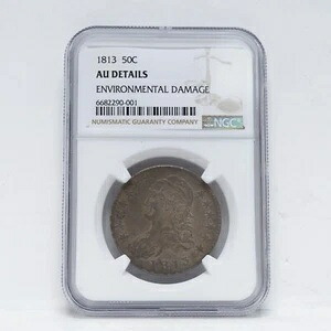 1813年製キャップドバストハーフドル（NGC AU）環境損傷詳細（slx4944）
