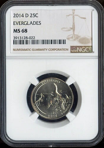 2014-D エバーグレーズ クォーター NGC MS68 品質