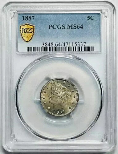 1887年 P リバティヘッド ニッケル PCGS MS-64