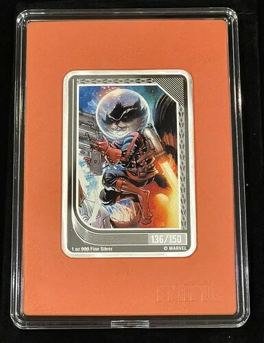 2023年 マーベルミント トレーディングコイン 希少 発行枚数 ロケット・ラクーン 136/150 1オンス