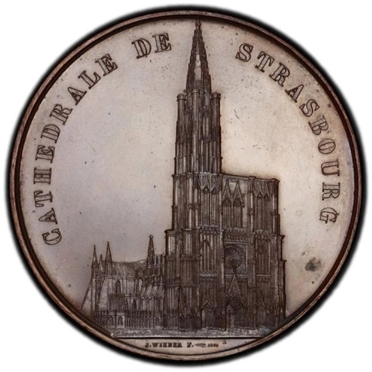 フランス ストラスブール大聖堂 1863年 ブロンズメダル / ウィーン / 建築 PCGS SP-63