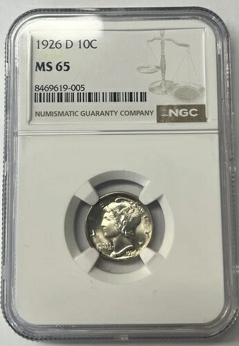1926-D マーキュリーダイム NGC MS 65 - より良い日付 *ほぼ FBL* 244,750円