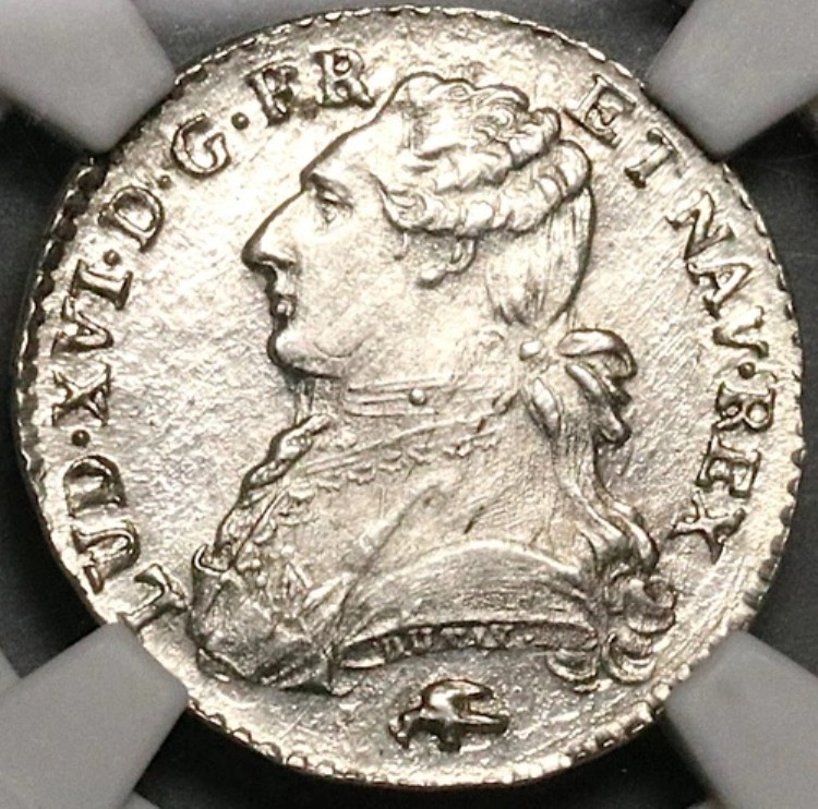 1780-D NGC MS 63 フランス ルイ16世 12ソル リヨン 1/10 Ecu 38k POP 2/0 (23091402C)