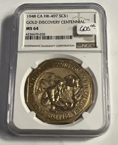 HK 497 CA 1948 ゴールド ディスカバリー センテニアル NGC MS64 244,750円