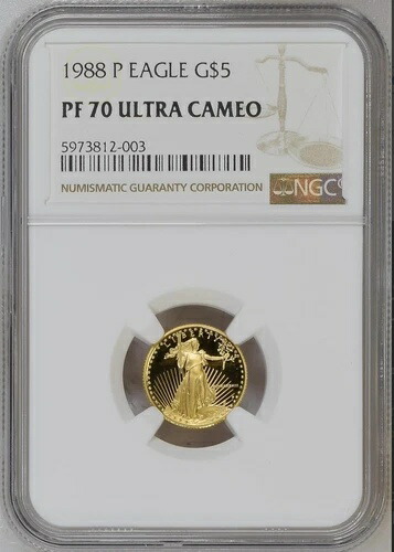 1988-P アメリカンゴールドイーグルプルーフ 1/10オンス $5 NGC PF 70 ウルトラカメオ