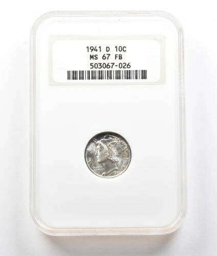 MS67 FB 1941-D マーキュリーダイム NGC OLD 初期世代ホルダー *8051