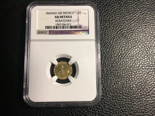 1845-MO MF メキシコ 1/2 エスクード NGC AU 詳細傷