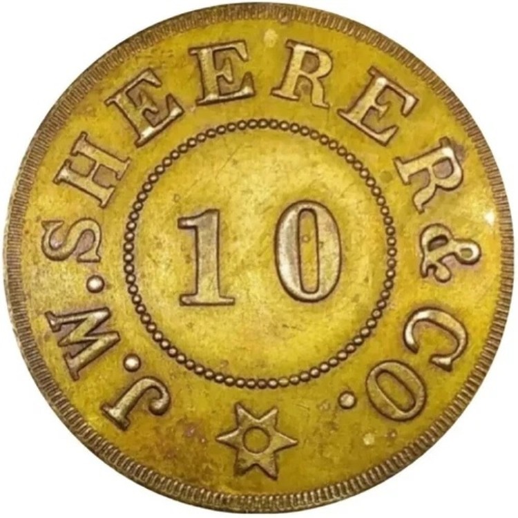 （1860）パデューカ KY 140b（R-7）J W Sheerer＆Co 20セント貨物運送商人トークン