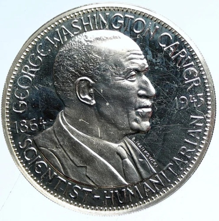 1969年 アメリカ フランクリンミント ジョージ・ワシントン・カーバー プルーフ銀メダル i113007｜WORLD RESOURCE【KING店】