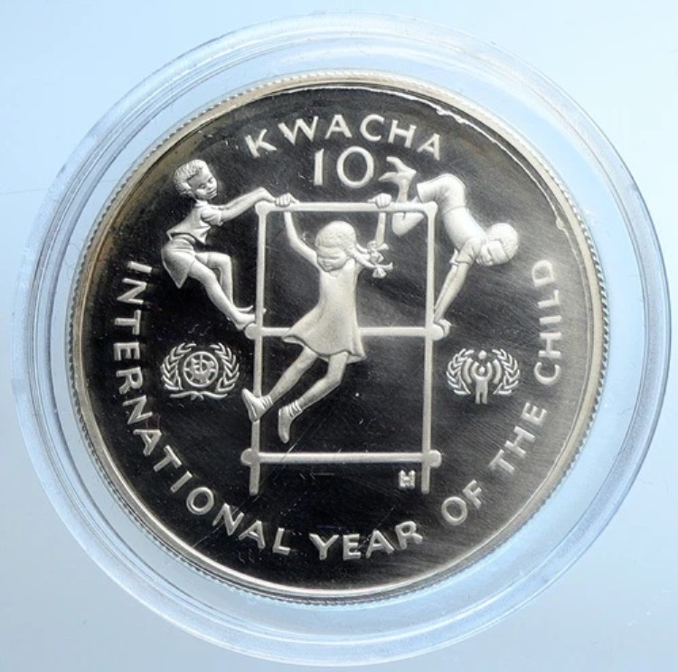 1980年ザンビアアフリカ子供年記念プルーフ銀貨10クワチャ i109752｜WORLD RESOURCE【KING店】