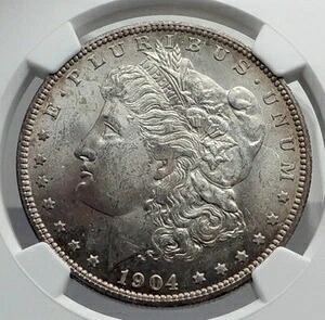 1904年 アメリカ合衆国 シルバー モルガン USドルコイン イーグル NGC MS i80037|WORLD RESOURCE【KING店】