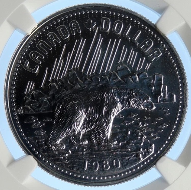 1980年 カナダ 北極ホッキョクグマ エリザベス2世 標本銀貨 NGC i106779|WORLD RESOURCE【KING店】