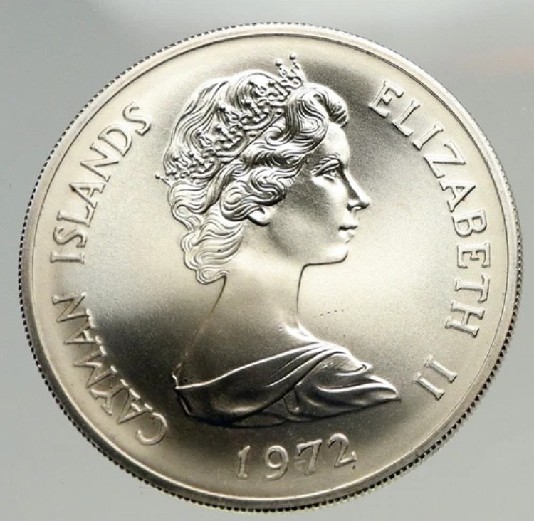 1972年 ケイマン諸島 英国 エリザベス2世女王 結婚記念 プルーフ銀貨 25ドル i93394｜WORLD RESOURCE【KING店】
