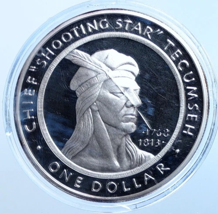 2002年 アメリカ ショーニークリークインディアン部族 酋長テカムセ プルーフ銀貨 1ドル i114630｜WORLD RESOURCE【KING店】 491,700円