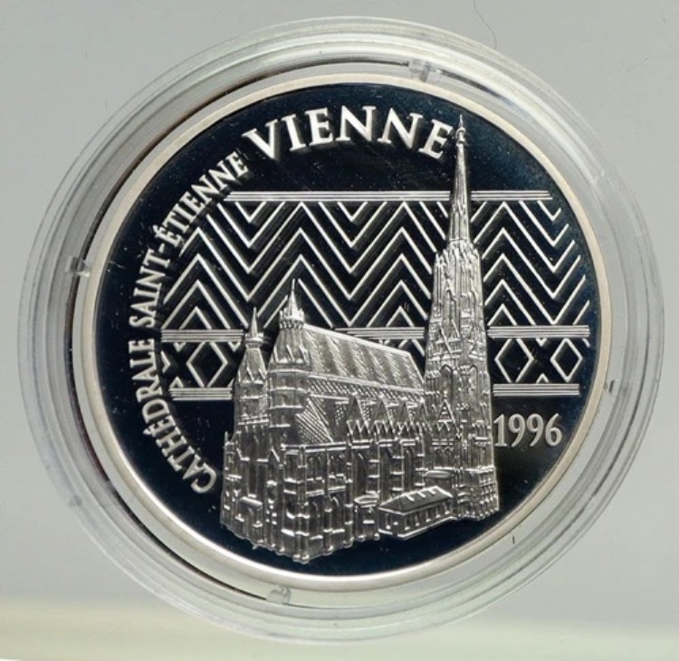 1996年 フランス ウィーン 聖シュテファン大聖堂 プルーフ銀貨 100フラン i93402｜WORLD RESOURCE【KING店】 491,700円