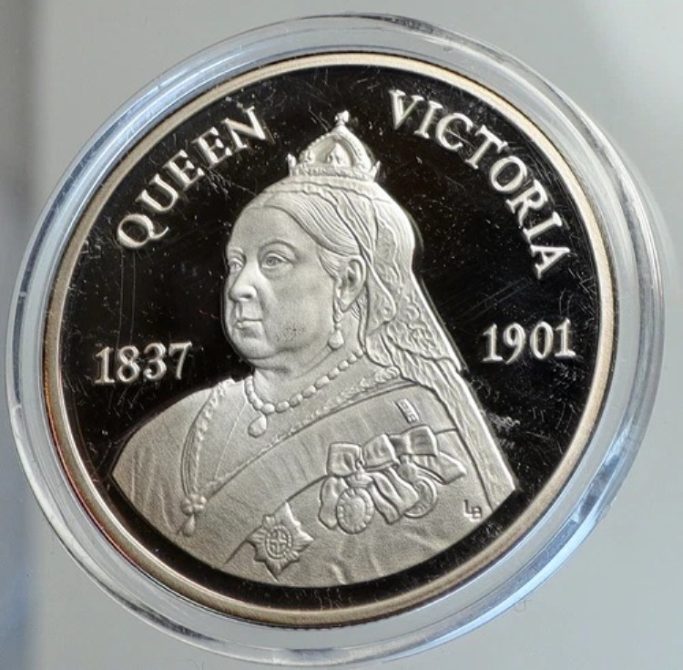 2001年 タークス・カイコス諸島 英国ビクトリア女王 プルーフ銀貨 20クラウン i112426|WORLD RESOURCE【KING店】