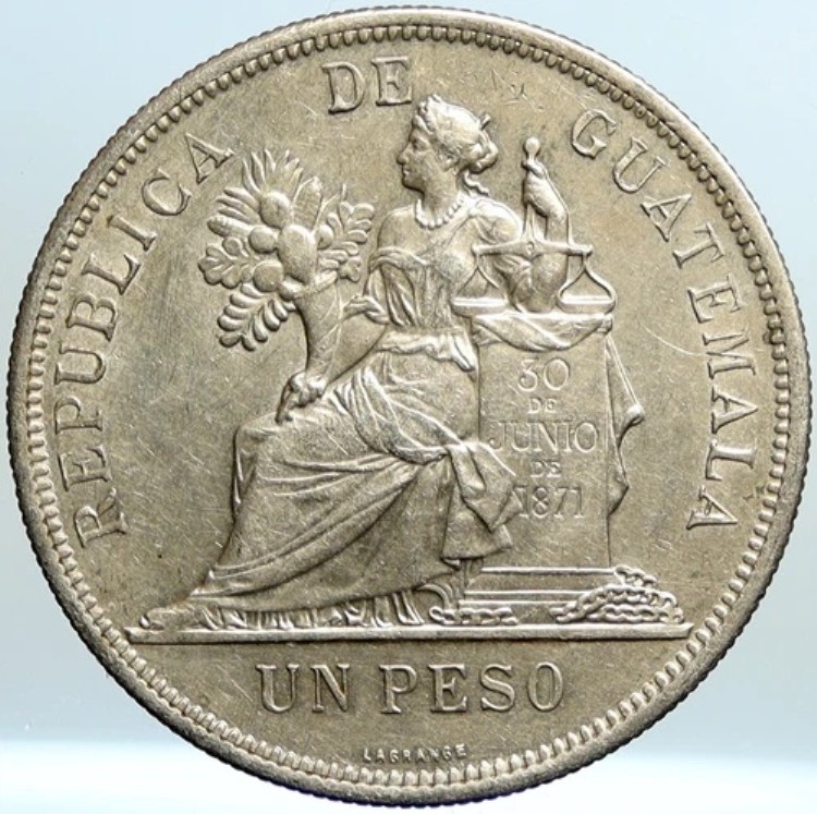 1895年 グアテマラ 柱上の鳥 古いアンティーク 本物 1/2 リアル シルバー コイン i101112|WORLD RESOURCE【KING店】