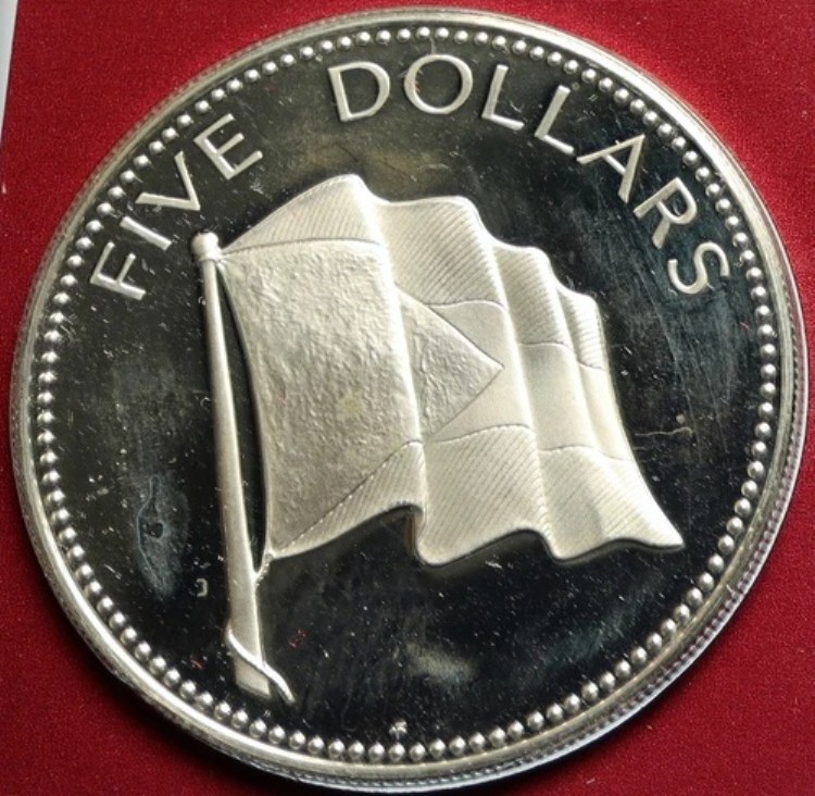 1978年 バハマ 英国女王エリザベス2世 国旗 プルーフ銀貨 5ドル コイン i103103|WORLD RESOURCE【KING店】