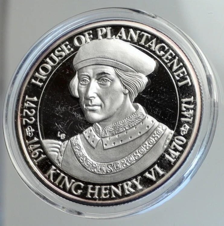 2002年 タークス・カイコス諸島 ヘンリー6世 プランタジネット朝 プルーフ銀貨 20クラウン i112422｜WORLD RESOURCE【KING店】