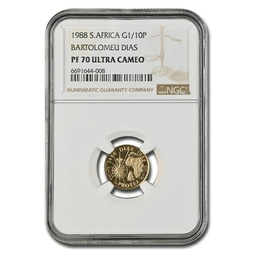 1988 南アフリカ 1/10 オンス AG バート ディアス PF-70 UCAM NGC｜WORLD RESOURCE【KING店】