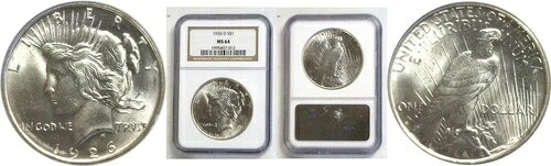 1926-D 1ドル平和ドル NGC MS-64