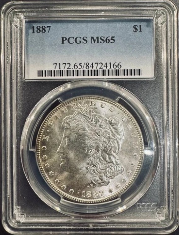1887年 P モルガン銀貨 PCGS MS-65 レインボートーン｜WORLD RESOURCE【KING店】