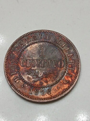 1878年 ドミニカ共和国 1センタボ エッサイ パターン ブロンズ プルーフ、非常に希少 KM#E8.2｜WORLD RESOURCE【KING店】