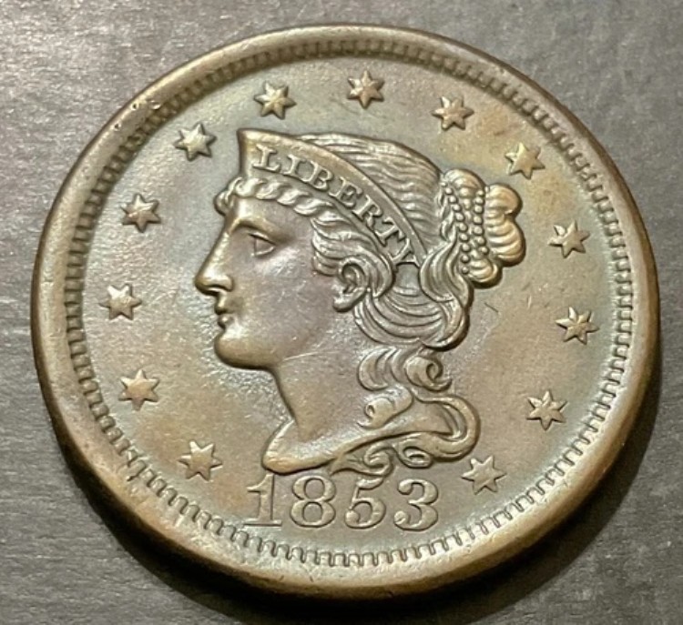 1853年製 編み込みヘア ラージセント 希少なプランシェット 傷あり 古銭 素晴らしい収集品 b896｜WORLD RESOURCE【KING店】