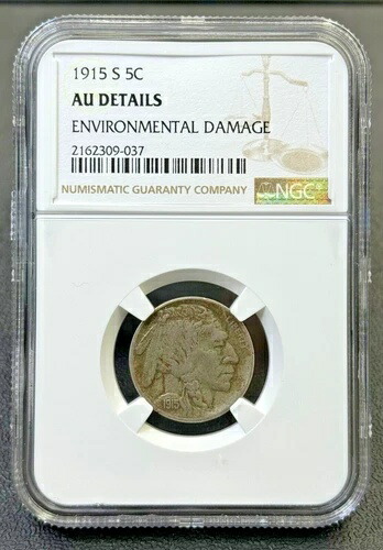 1915年SバッファローニッケルNGC AU、少量発行、セミキーデート